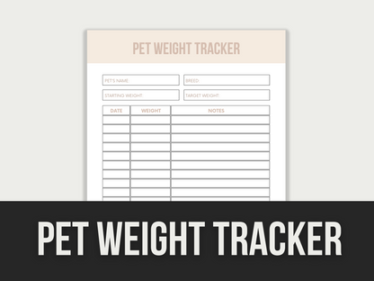 pet weight tracker