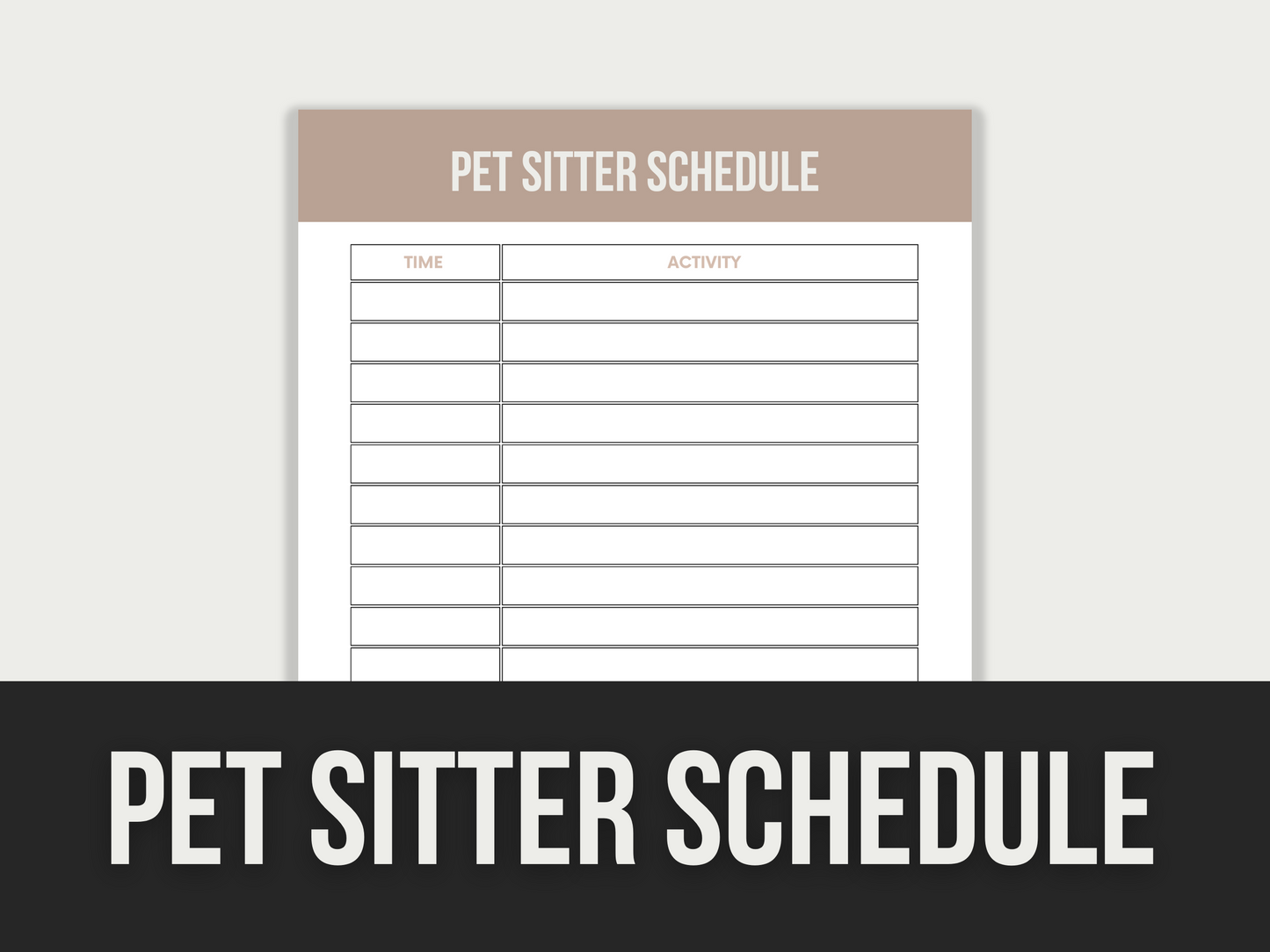 pet sitter schedule