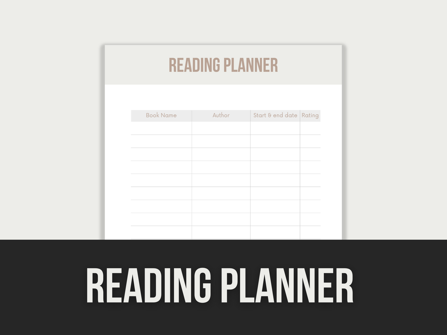 reading planner