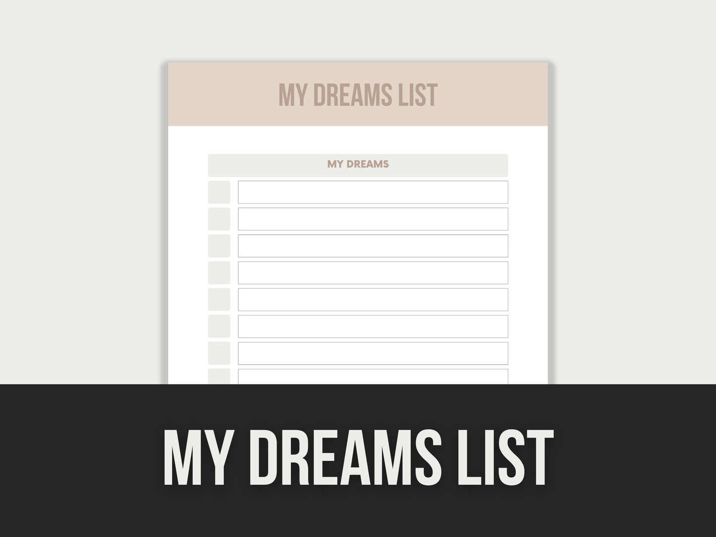 my dreams list