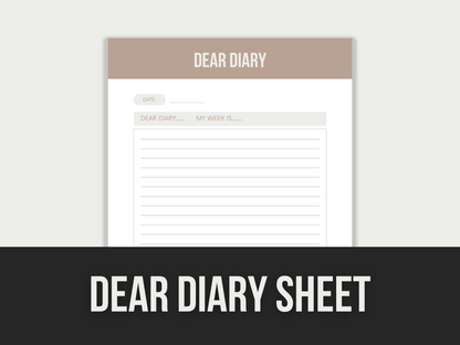 dear diary sheet