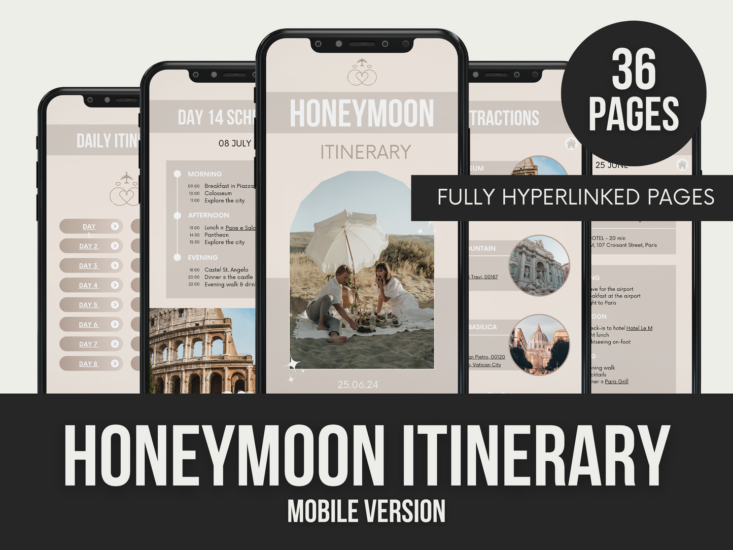 honeymoon itnerary mobile