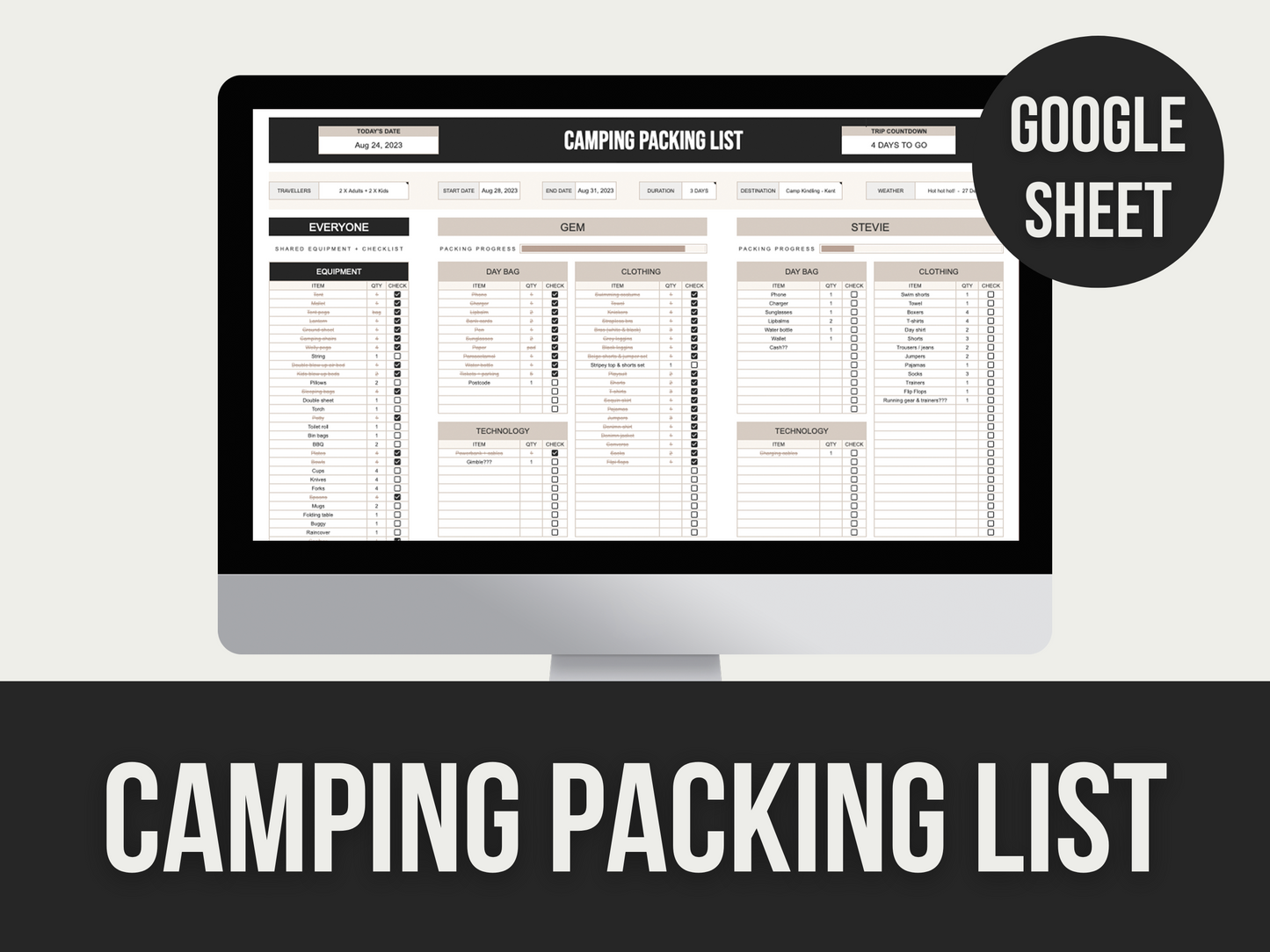 camping packing list