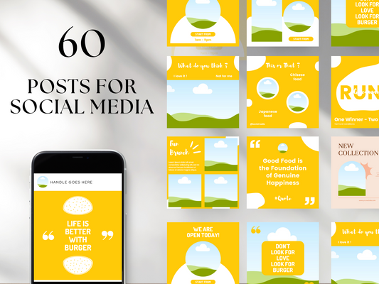 60 Food and Drink Social Media Templates