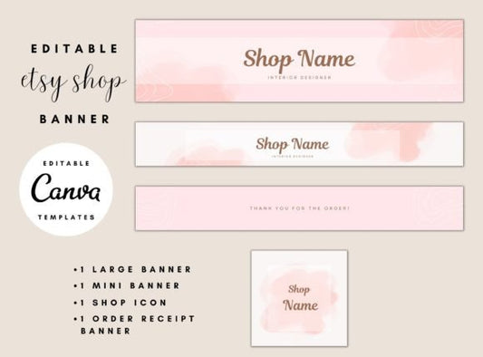 Elegant Soft Pink Etsy Shop Banner