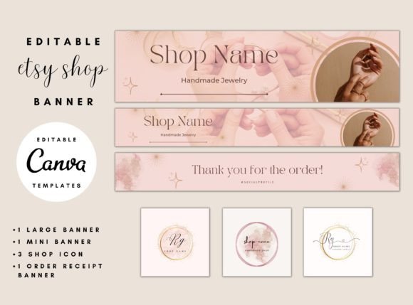 Rose Gold Etsy Shop Banner