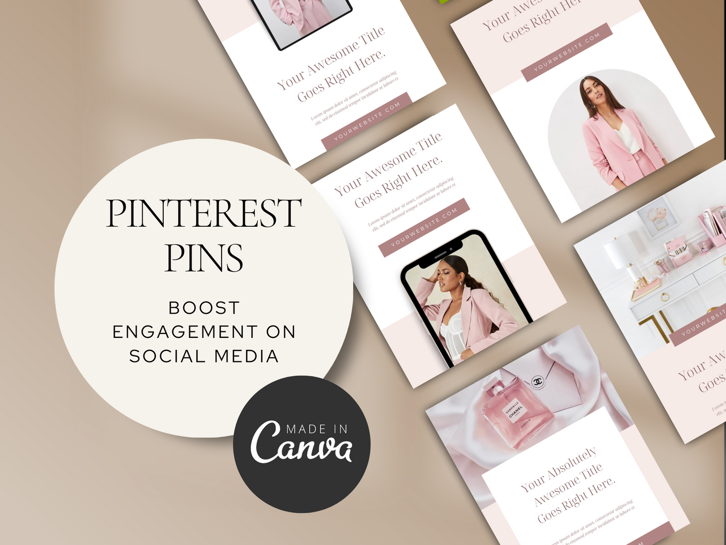 Pinterest Pins Canva Template