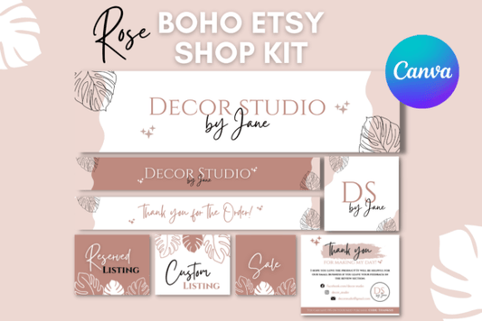 Rose Boho Etsy Shop Templates