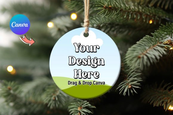 Round Christmas Ornament Mockup