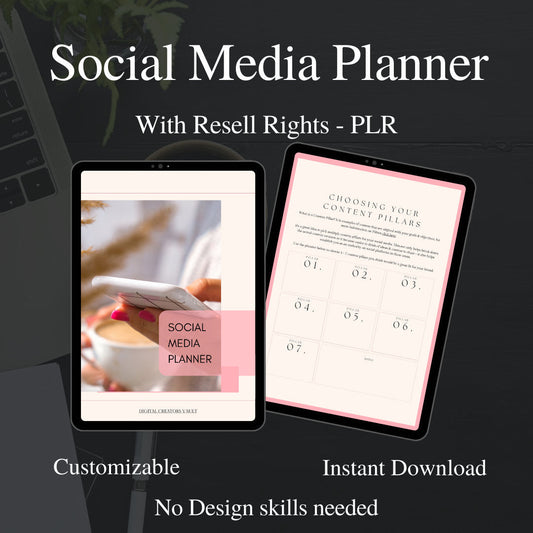 PLR Social Media Planner (Pink) ~ Instagram | Social Media Content Planner