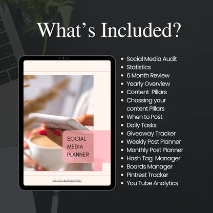 PLR Social Media Planner (Pink) ~ Instagram | Social Media Content Planner