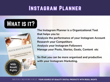 PLR - Instagram Planner |  Social Media Planner |  Blog Planner | Small Business | Social Media Content Calendar | Content Planner