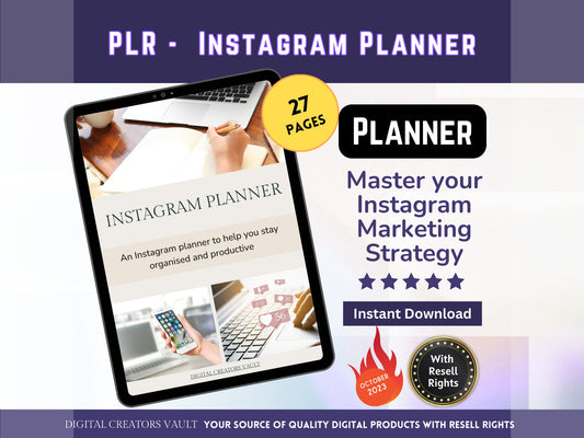 PLR - Instagram Planner |  Social Media Planner |  Blog Planner | Small Business | Social Media Content Calendar | Content Planner