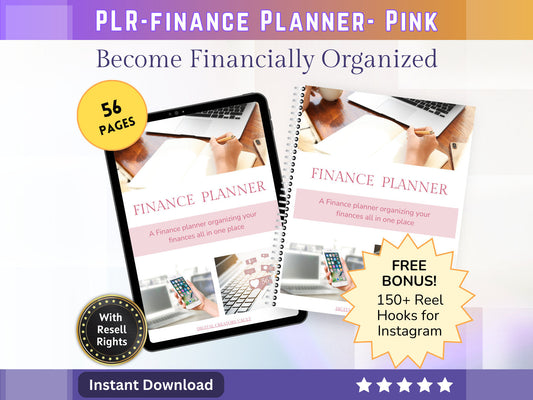 PLR | Ultimate Financial Planner | GoodNotes Planner | Budget Planner | Expenditure Trackers | Pink