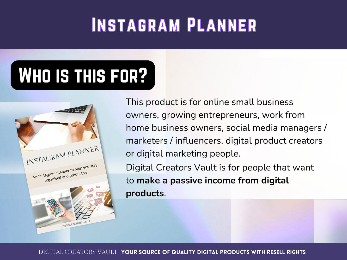 PLR - Instagram Planner |  Social Media Planner |  Blog Planner | Small Business | Social Media Content Calendar | Content Planner