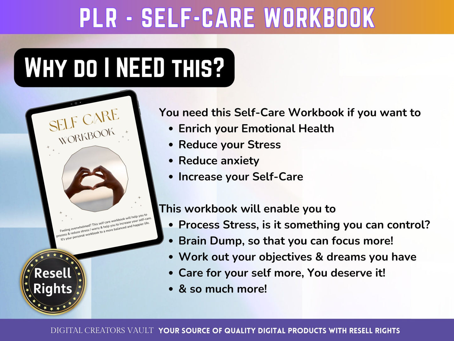 Digital Workbook Guide for Stress Relief Guide | Self-Care anxiety Workbook mental health mindfulness | for wellness and self care guide