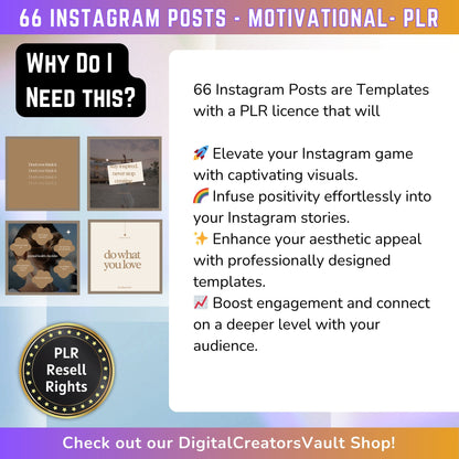 66 Motivational Instagram Post Templates | Aesthetic Posts | Post Canva templates | Content Creator Posts