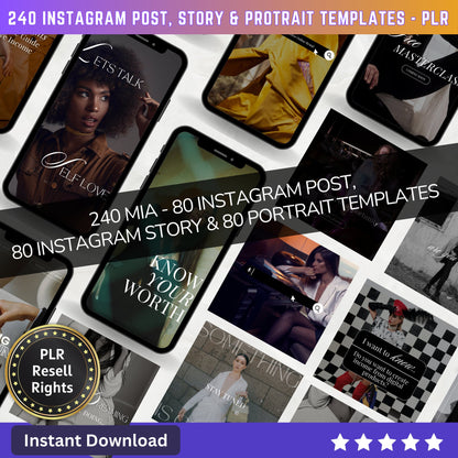 240 Mia Instagram Reel Templates | Aesthetic Reels | Reels Canva templates | Content Creator Reel - PLR