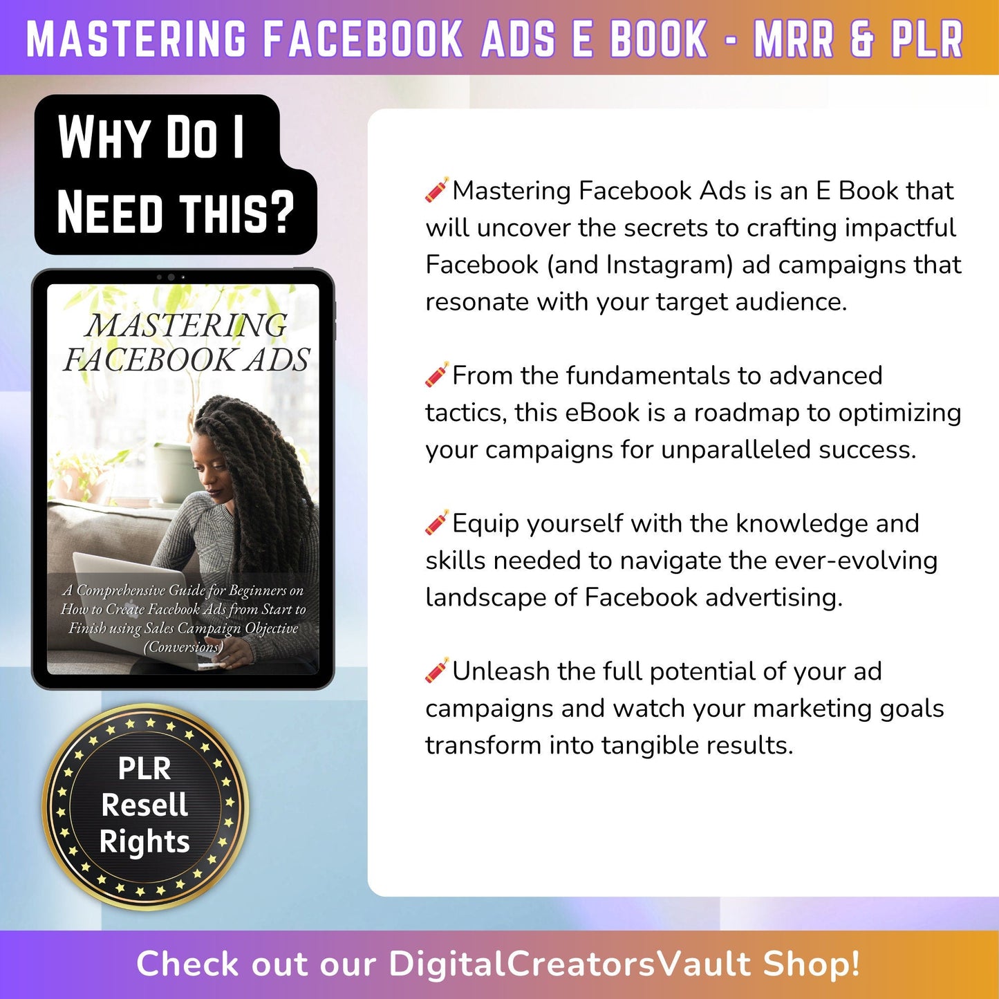 Mastering Facebook Ads mini-guide: How to setup Facebook Advertising Guide for Beginners | Ads for Instagram - Master Resell rights MRR PLR