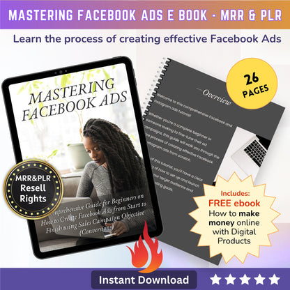 Mastering Facebook Ads mini-guide: How to setup Facebook Advertising Guide for Beginners | Ads for Instagram - Master Resell rights MRR PLR