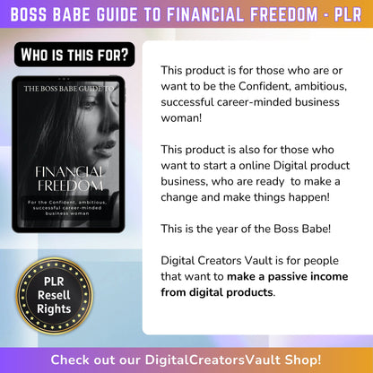 Boss Babe Financial Freedom EBook Guide | Digital Download | Work From Home Like a Boss - PLR Resell Rights