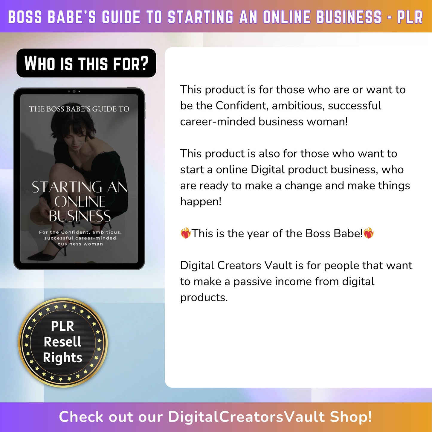 Boss Babe Starting An Online Business EBook Guide | Digital Download | Work From Home Like a Boss - PLR Resell Rights