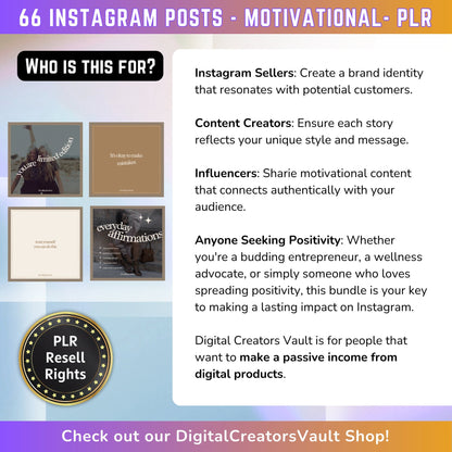 66 Motivational Instagram Post Templates | Aesthetic Posts | Post Canva templates | Content Creator Posts