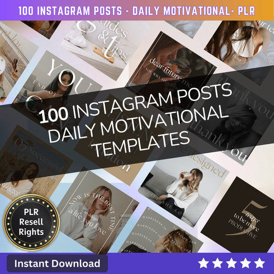 100  Daily  Motivational Instagram Post Templates | Aesthetic Posts | Post Canva templates | Content Creator Posts