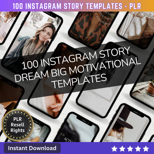 100 Dream Big Motivational Instagram Story Templates | Aesthetic Posts | Post Canva templates | Content Creator Posts