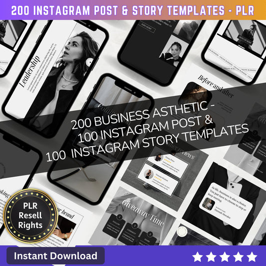 200 Business Aesthetic Instagram Reel Templates | Aesthetic Reels | Reels Canva templates | Content Creator Reel - PLR