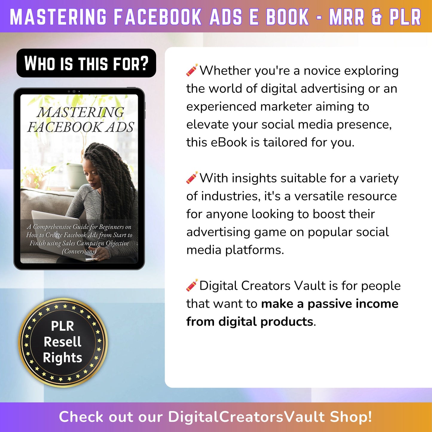 Mastering Facebook Ads mini-guide: How to setup Facebook Advertising Guide for Beginners | Ads for Instagram - Master Resell rights MRR PLR