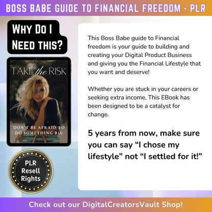 Boss Babe Financial Freedom EBook Guide | Digital Download | Work From Home Like a Boss - PLR Resell Rights