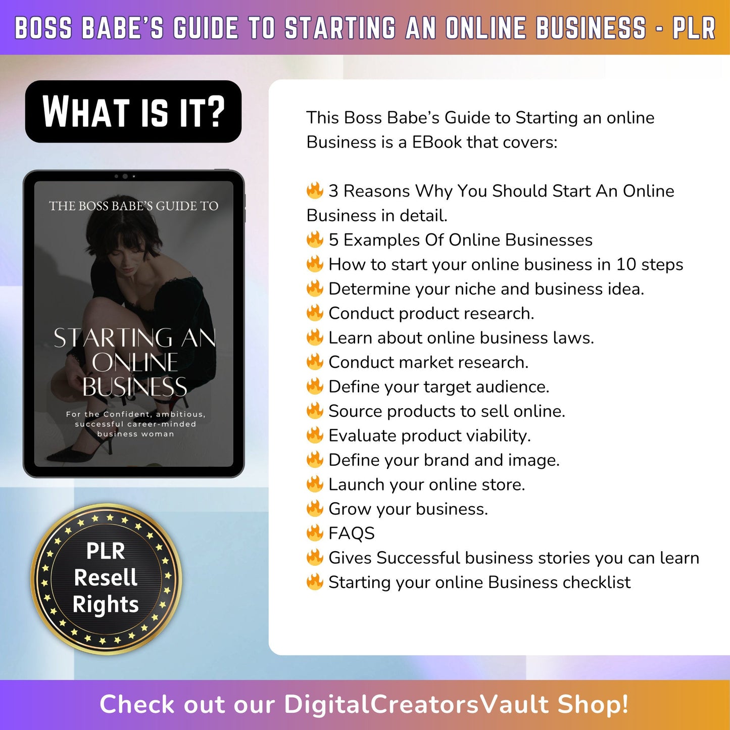 Boss Babe Starting An Online Business EBook Guide | Digital Download | Work From Home Like a Boss - PLR Resell Rights