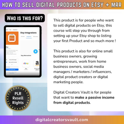 How to sell Digital Products on Etsy Course - Digital Marketing Video Course Sell on Etsy -Master Resell Rights  - MRR