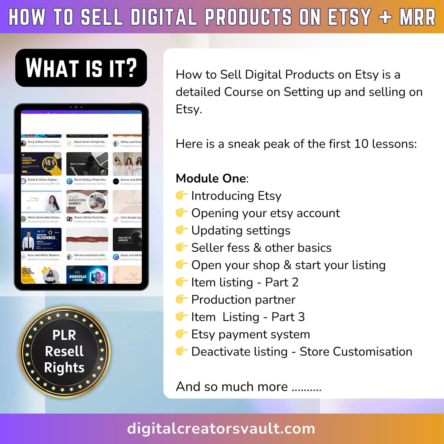 How to sell Digital Products on Etsy Course - Digital Marketing Video Course Sell on Etsy -Master Resell Rights  - MRR