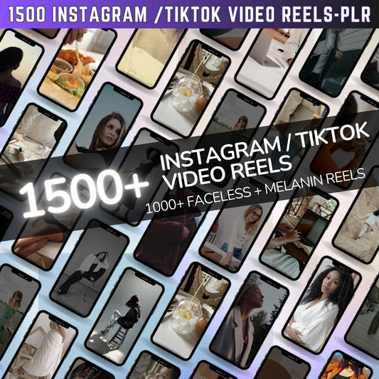 1500+ Instagram TikTok Video Reels Social Media Stock Videos, IG reels, Faceless Instagram Marketing melanin Black Woman Reels PLR Resell